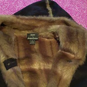Dennis Basso suede and fake mink coat, reversible